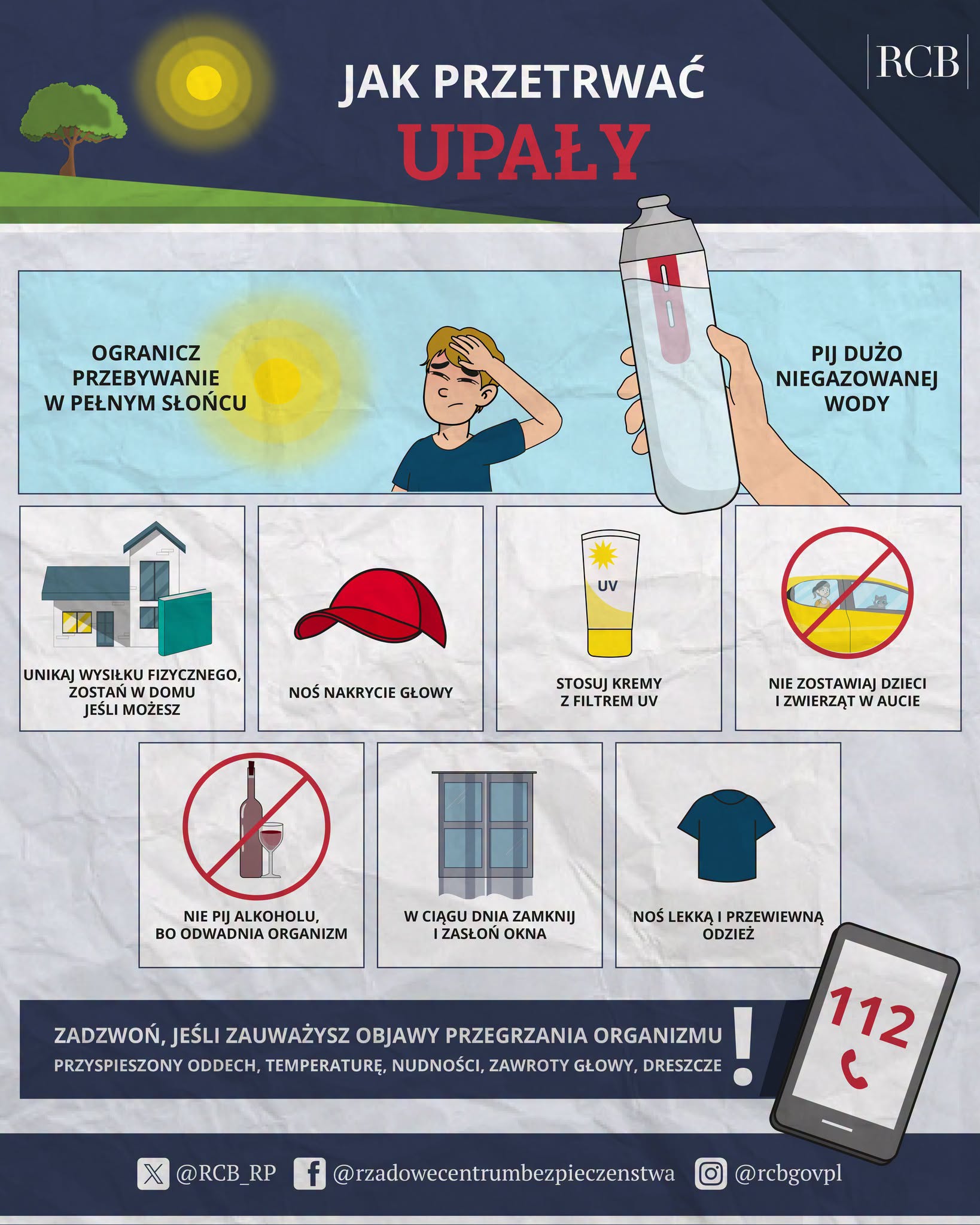 Jak przetrwać falę upałów – wytyczne Rządowego Centrum Bezpieczeństwa