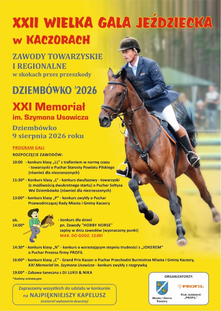 Już dziś zapraszamy na XXII Wielką Galę Jeździecką do Dziembówka