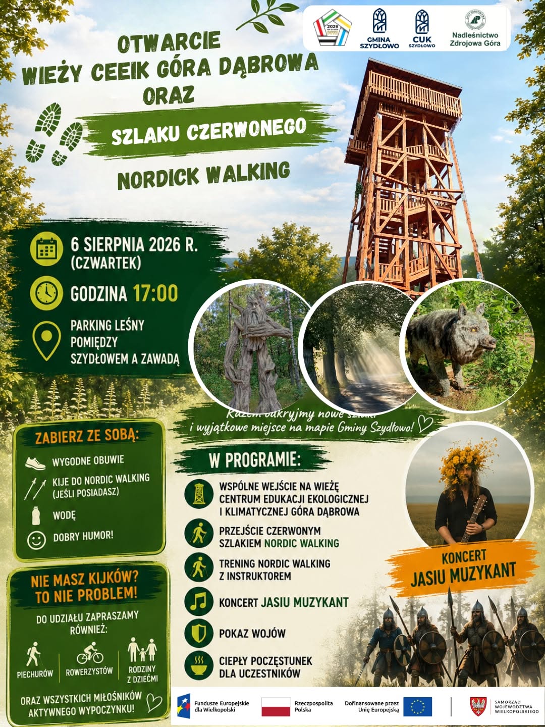 Otwarcie Wieży CEEiK Góra Dąbrowa oraz szlaku czerwonego Nordic Walking