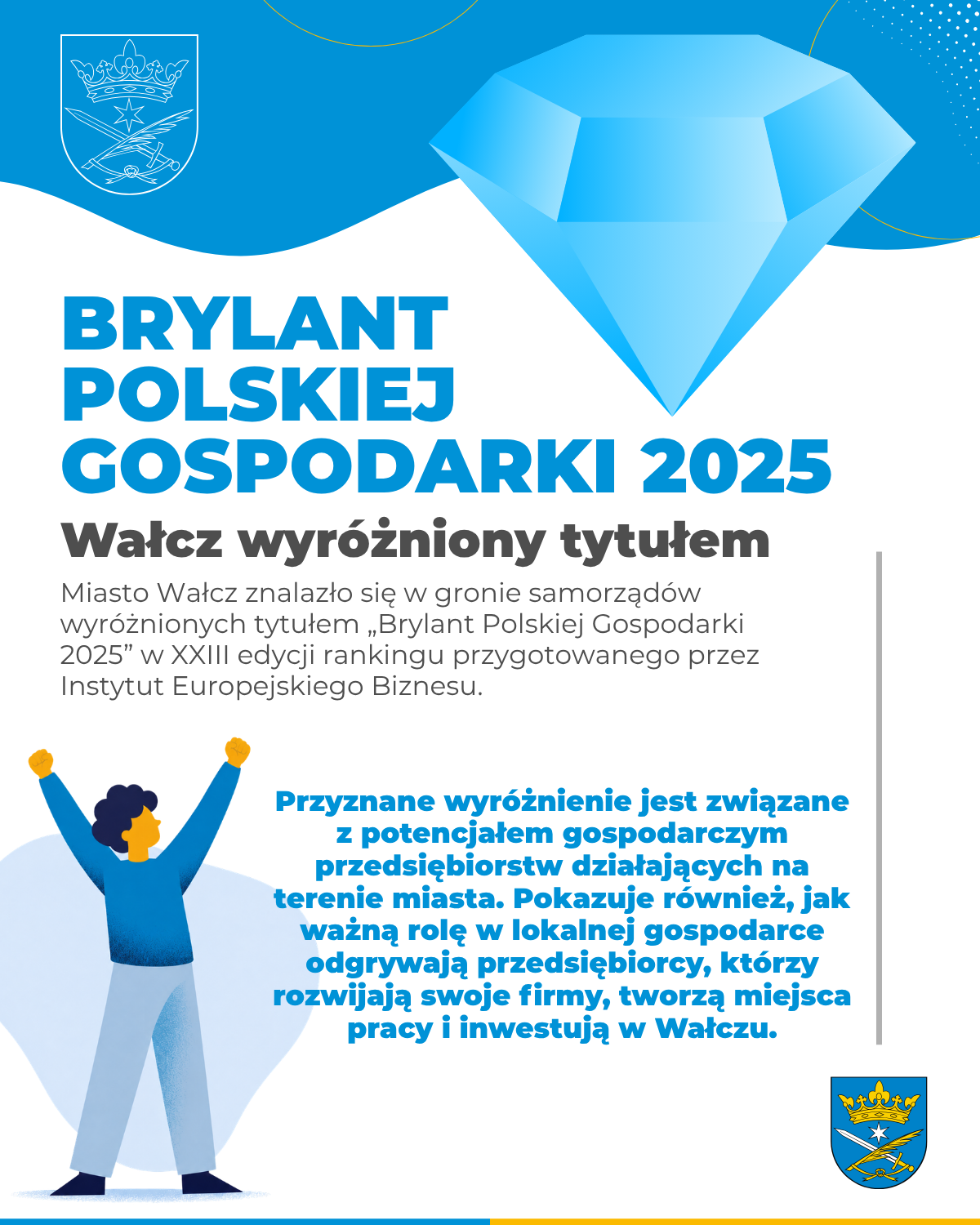 Wałcz wyróżniony tytułem „Brylant Polskiej Gospodarki 2025”