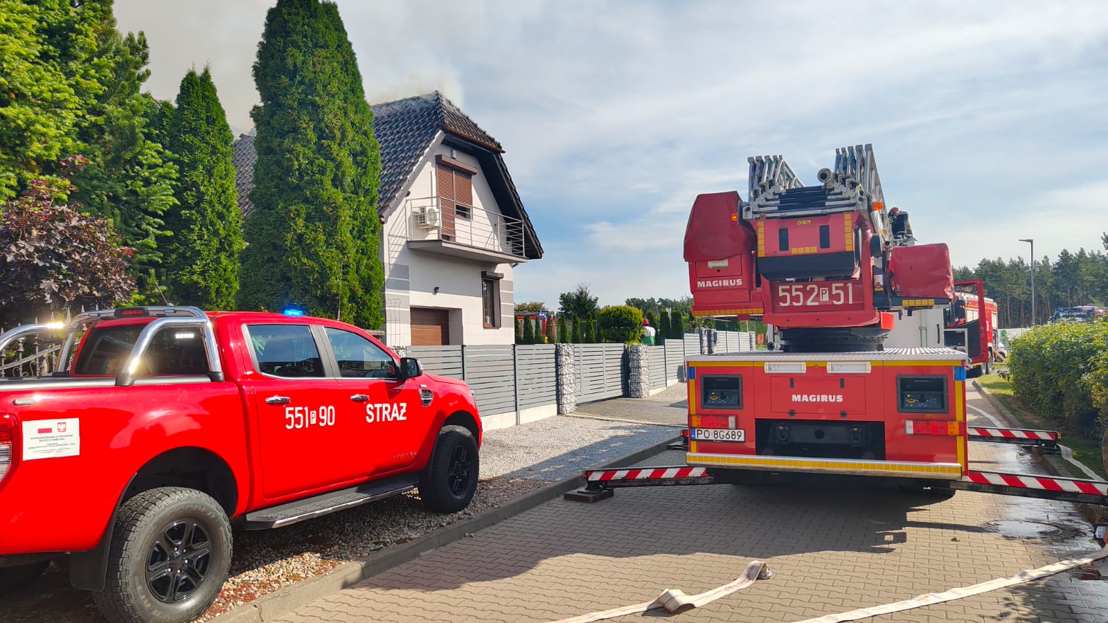 Pożar poddasza w budynku jednorodzinnym