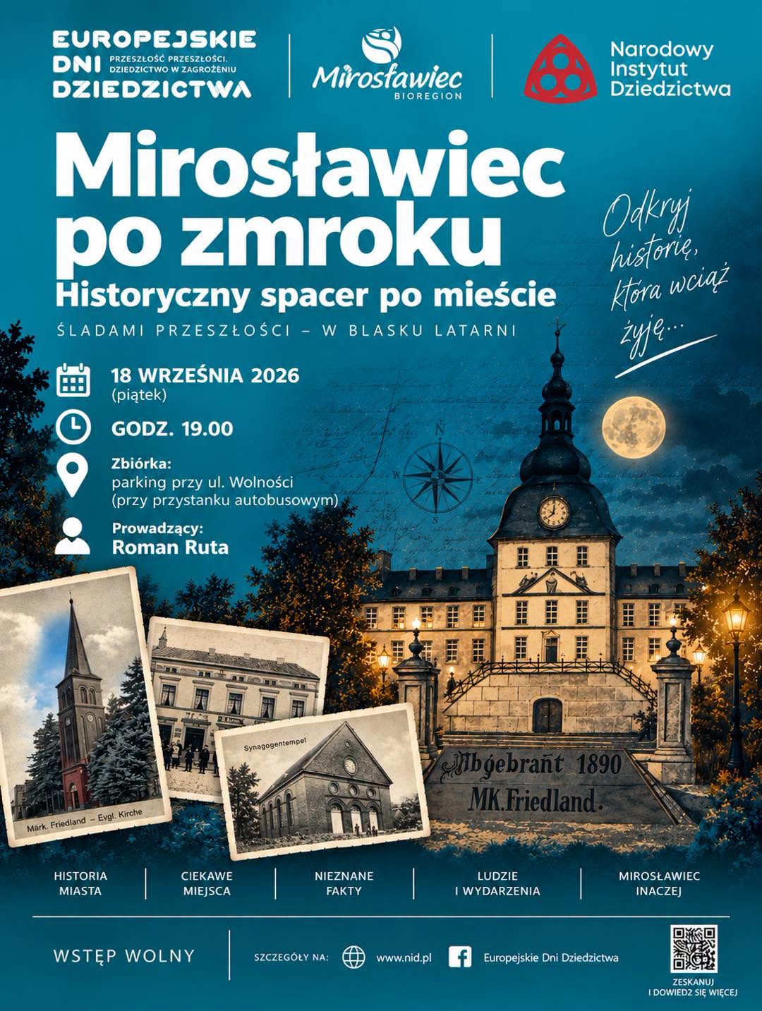 Historyczny spacer po zmroku w Mirosławcu