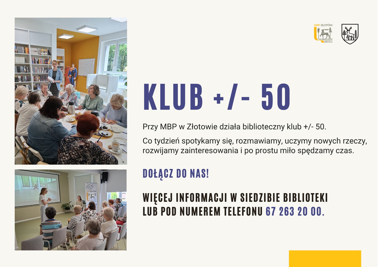 Złotów. Klub +/- 50 – dołącz do bibliotecznej społeczności!