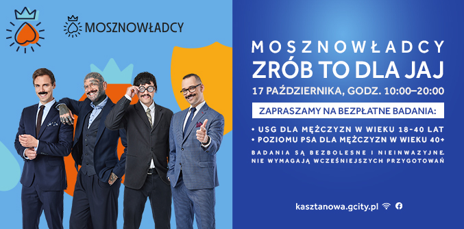 Mosznowładcy w Pile. Bezpłatne badania USG jąder i PSA w G City Kasztanowa